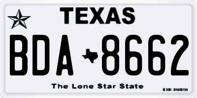 TX license plate BDA8662