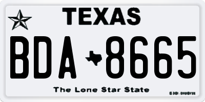 TX license plate BDA8665