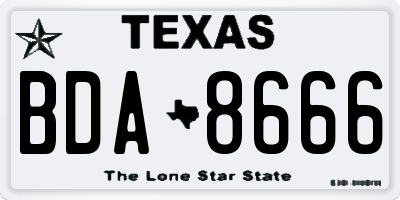 TX license plate BDA8666