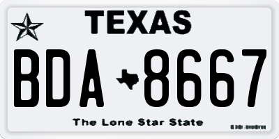TX license plate BDA8667