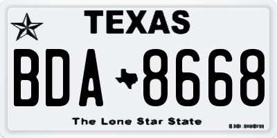 TX license plate BDA8668