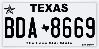 TX license plate BDA8669