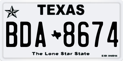 TX license plate BDA8674