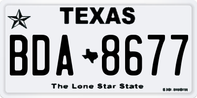 TX license plate BDA8677