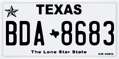 TX license plate BDA8683