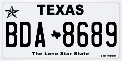 TX license plate BDA8689