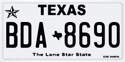 TX license plate BDA8690