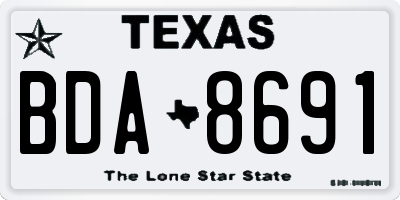 TX license plate BDA8691