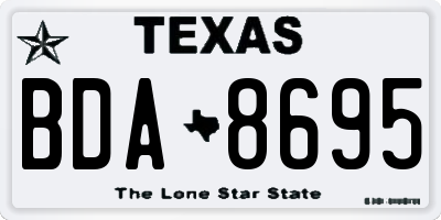 TX license plate BDA8695