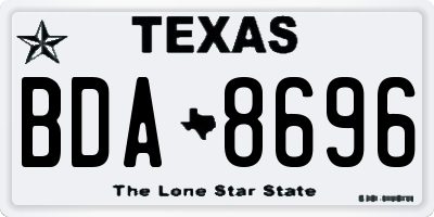 TX license plate BDA8696