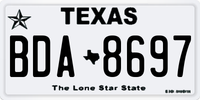 TX license plate BDA8697