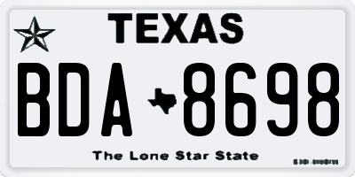 TX license plate BDA8698