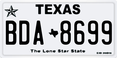 TX license plate BDA8699