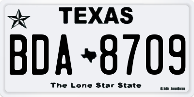 TX license plate BDA8709