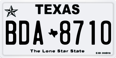TX license plate BDA8710
