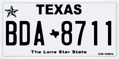 TX license plate BDA8711