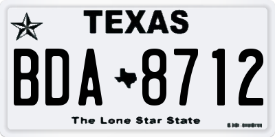 TX license plate BDA8712