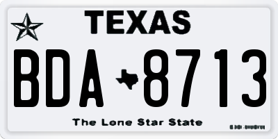 TX license plate BDA8713