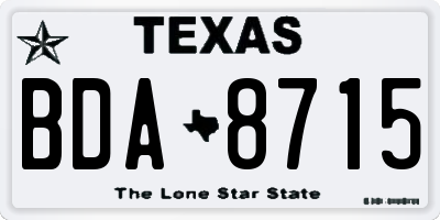 TX license plate BDA8715
