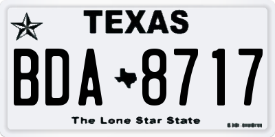 TX license plate BDA8717