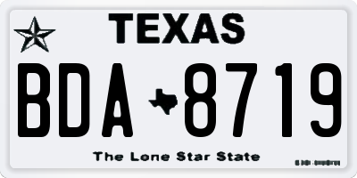 TX license plate BDA8719