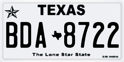 TX license plate BDA8722