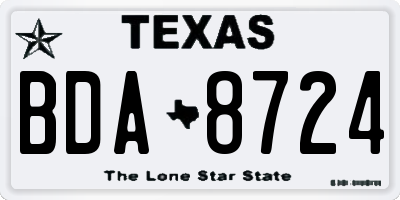 TX license plate BDA8724