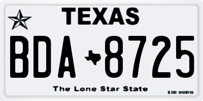 TX license plate BDA8725