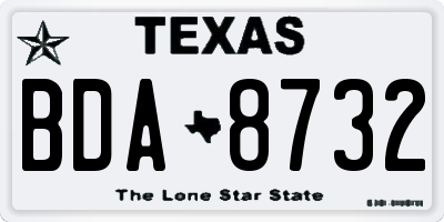 TX license plate BDA8732