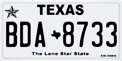 TX license plate BDA8733