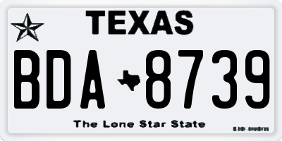 TX license plate BDA8739