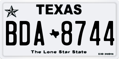 TX license plate BDA8744