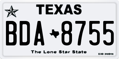 TX license plate BDA8755
