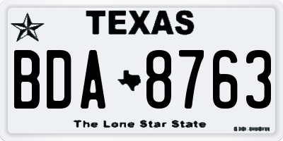 TX license plate BDA8763