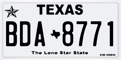 TX license plate BDA8771