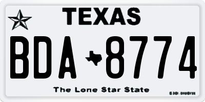 TX license plate BDA8774