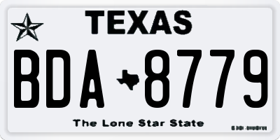 TX license plate BDA8779