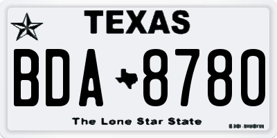 TX license plate BDA8780