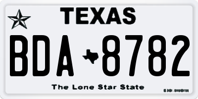 TX license plate BDA8782
