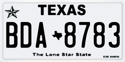 TX license plate BDA8783