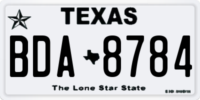TX license plate BDA8784