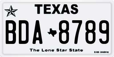 TX license plate BDA8789