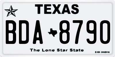 TX license plate BDA8790