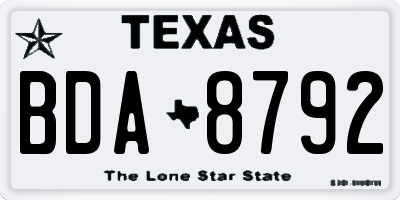 TX license plate BDA8792