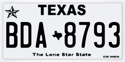 TX license plate BDA8793