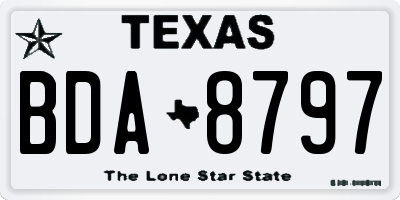 TX license plate BDA8797