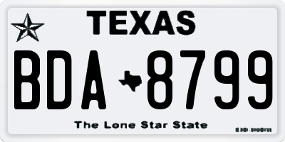 TX license plate BDA8799