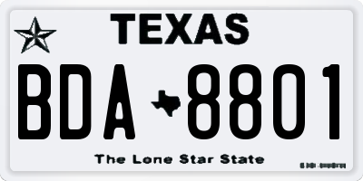 TX license plate BDA8801