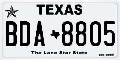TX license plate BDA8805