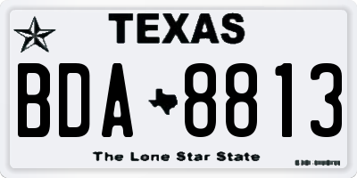 TX license plate BDA8813